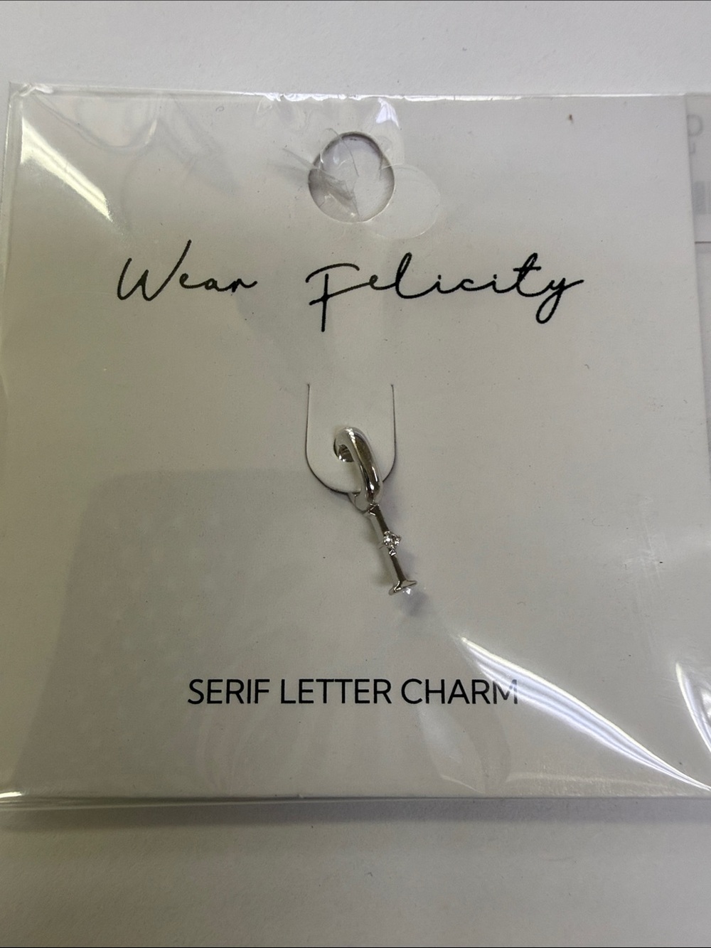 Silver 'I' Serif Letter Charm
